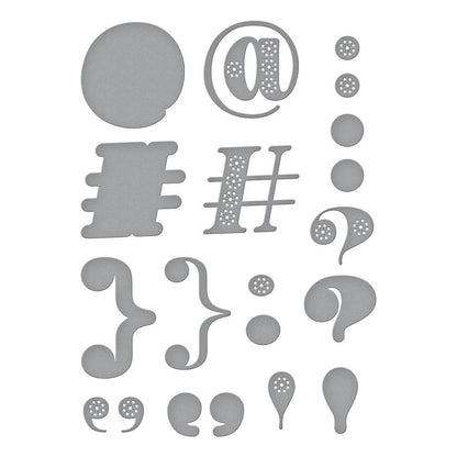 Spellbinders - Stitched Punctuation and Symbols Etched Dies
