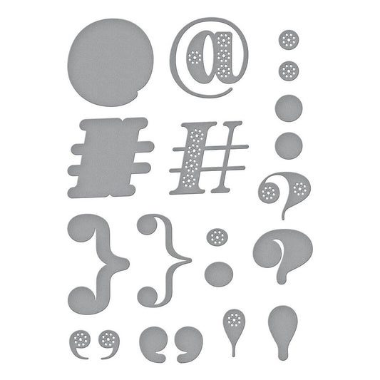 Spellbinders - Stitched Punctuation and Symbols Etched Dies
