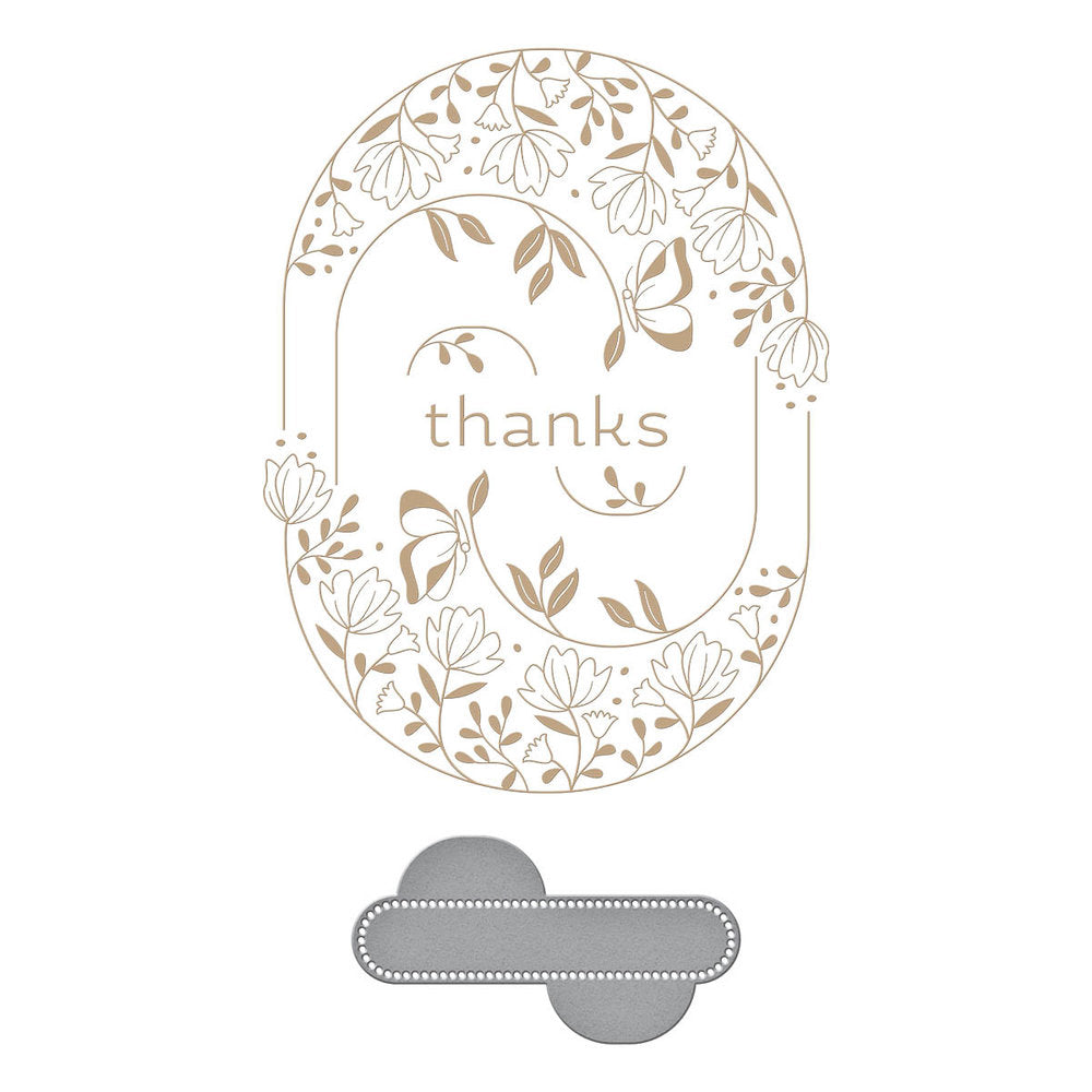 Spellbinders - Stylish Oval Thanks Glimmer Hot Foil Plate & Die Set