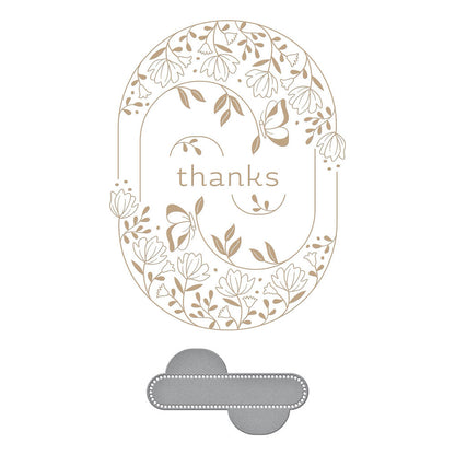 Spellbinders - Stylish Oval Thanks Glimmer Hot Foil Plate & Die Set