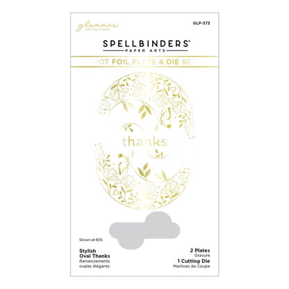 Spellbinders - Stylish Oval Thanks Glimmer Hot Foil Plate & Die Set