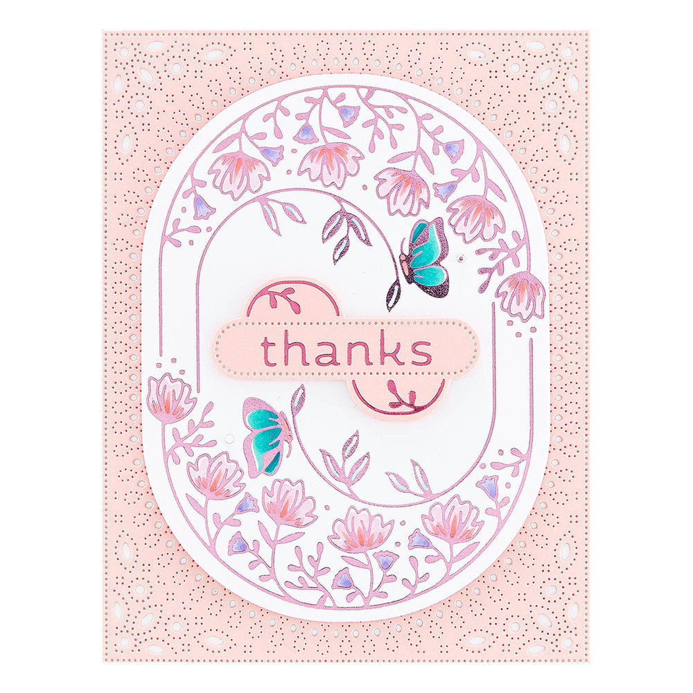 Spellbinders - Stylish Oval Thanks Glimmer Hot Foil Plate & Die Set