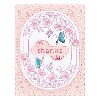 Spellbinders - Stylish Oval Thanks Glimmer Hot Foil Plate & Die Set