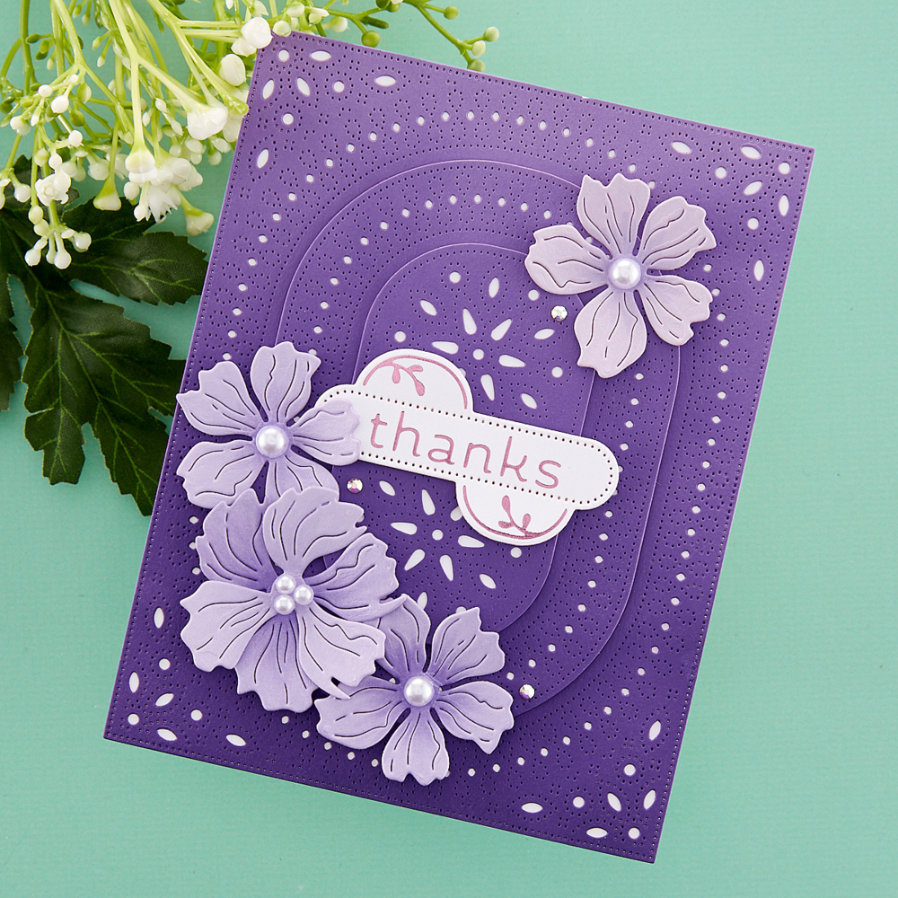 Spellbinders - Stylish Oval Thanks Glimmer Hot Foil Plate & Die Set