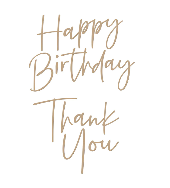Spellbinders - Stylish Script Thank You and Happy Birthday Glimmer Hot Foil Plate